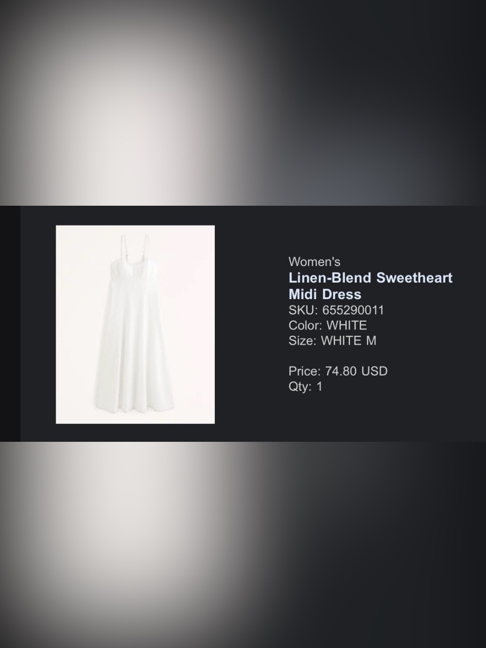 Abercrombie & Fitch White Sweetheart Midi Dress